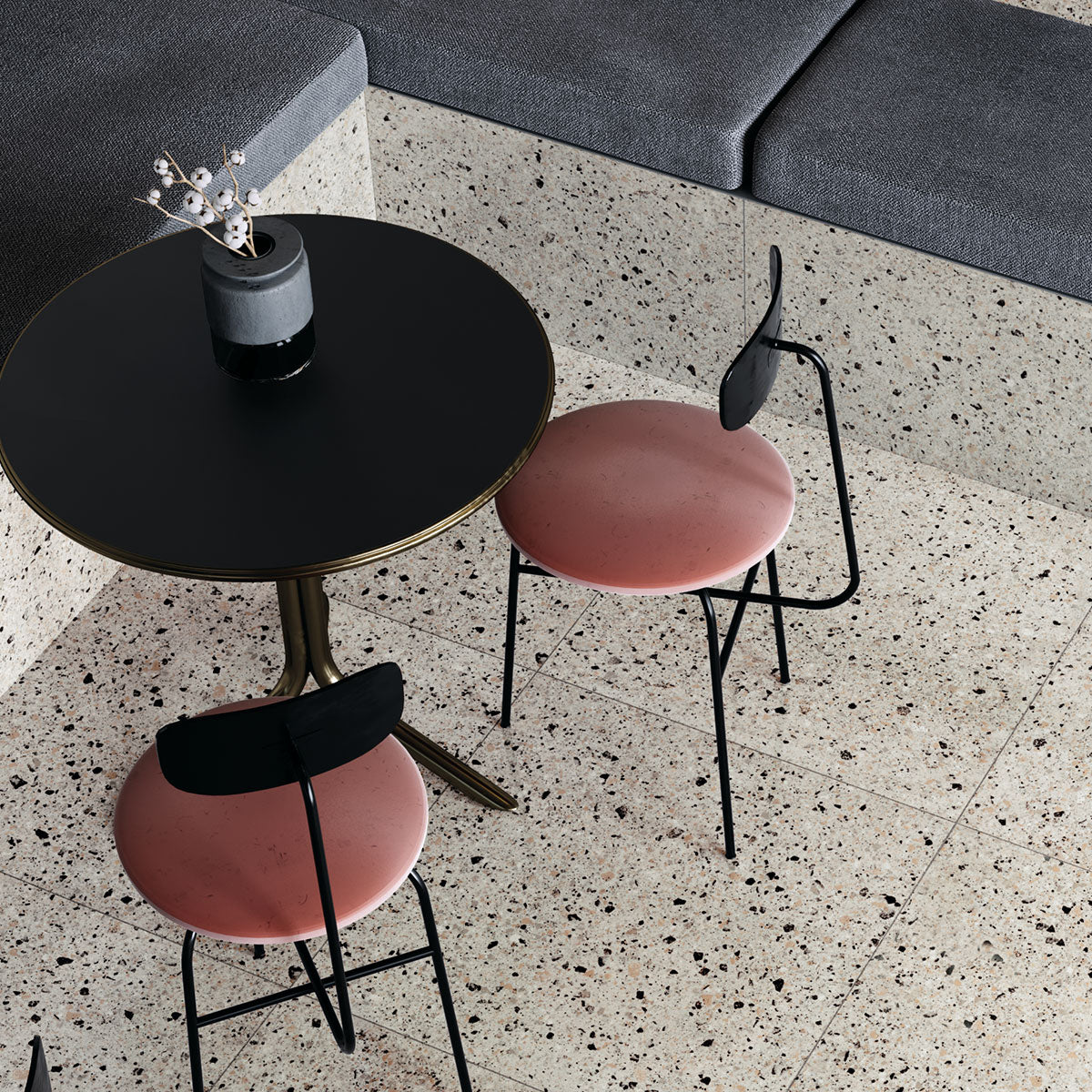 Terrazzo Lux Pink Full-Bodied Porcelain Tile Matt 60 x 60cm