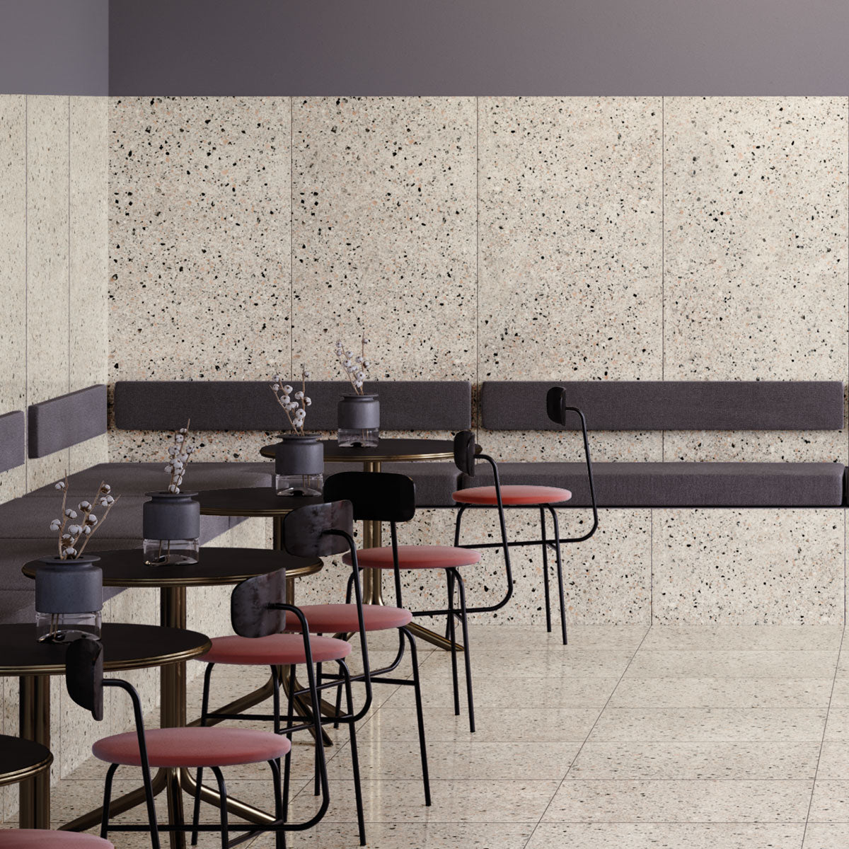 Terrazzo Lux Pink Full-Bodied Porcelain Tile Matt 60 x 60cm