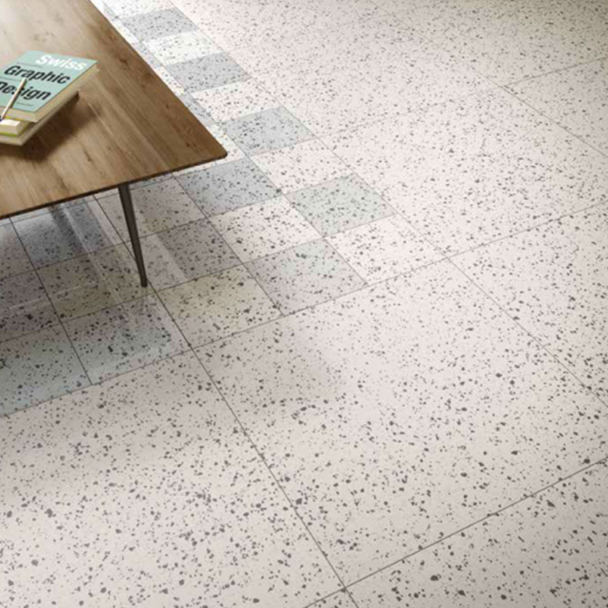 Terrazzo Lux White Porcelain Tile Matt 60 x 60cm