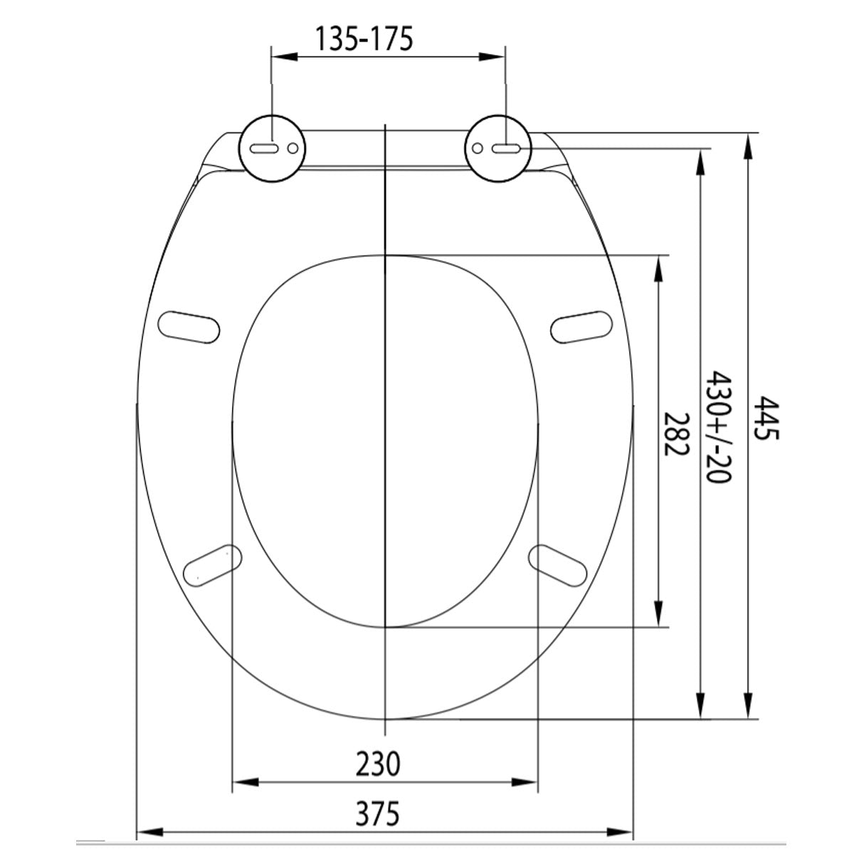 Standard Soft Close Toilet Seat With Quick Release Hinges - White