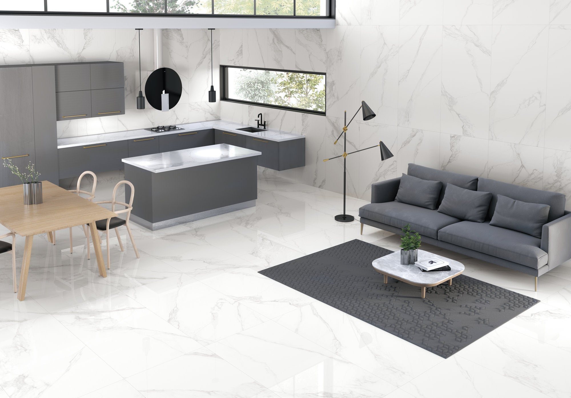 Torano Bianco Marble Effect Tile Natural Matt 60x120cm