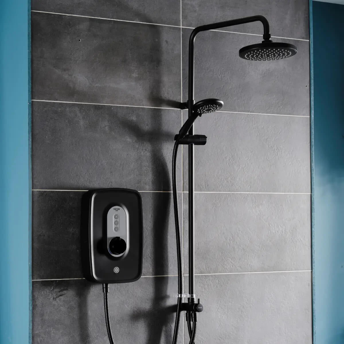 triton danzi electric shower duelec gloss black