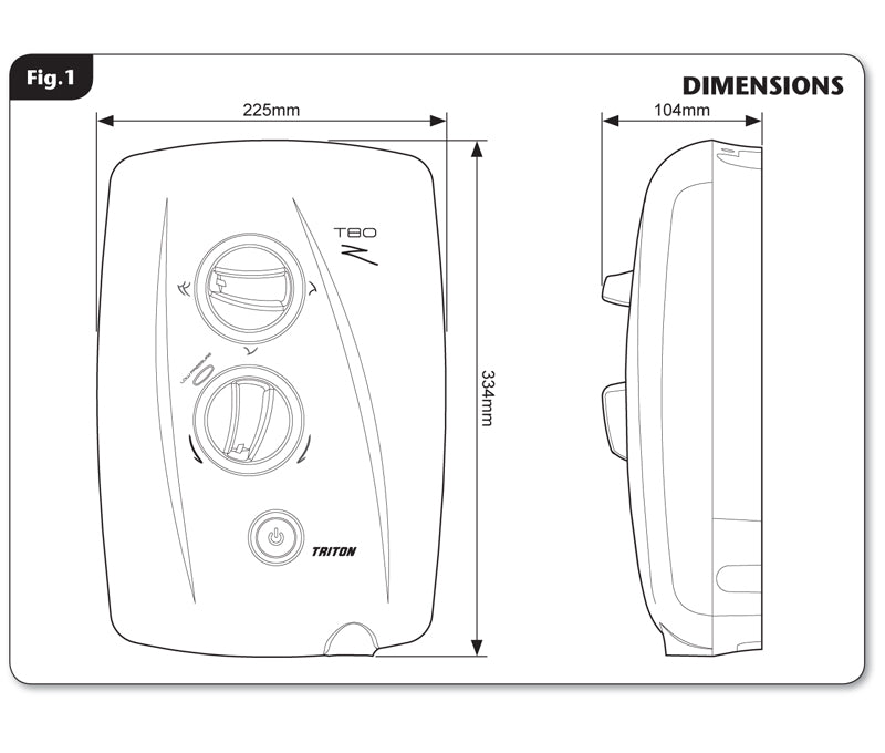 Triton T80z Fast-Fit 9kW White Electric Shower