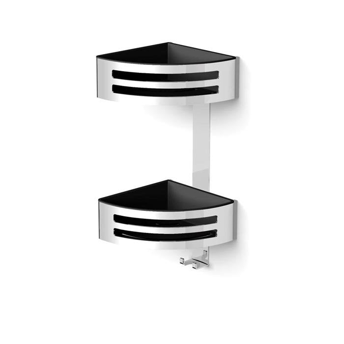 Deluxe Two Tier Corner Shower Basket With Removable Tray