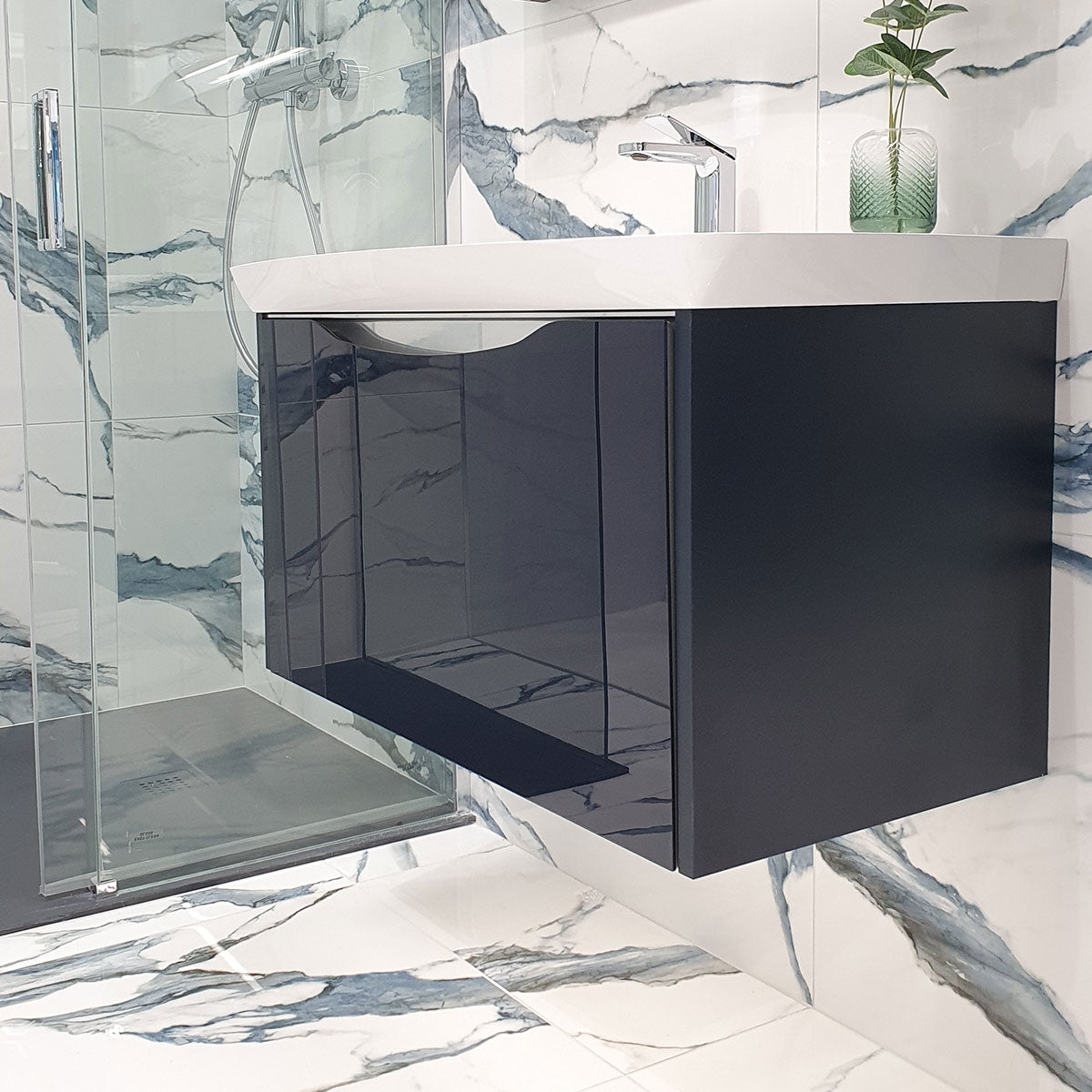 Utopia Lustre 1-Drawer Wall Hung Vanity Unit With led illumination