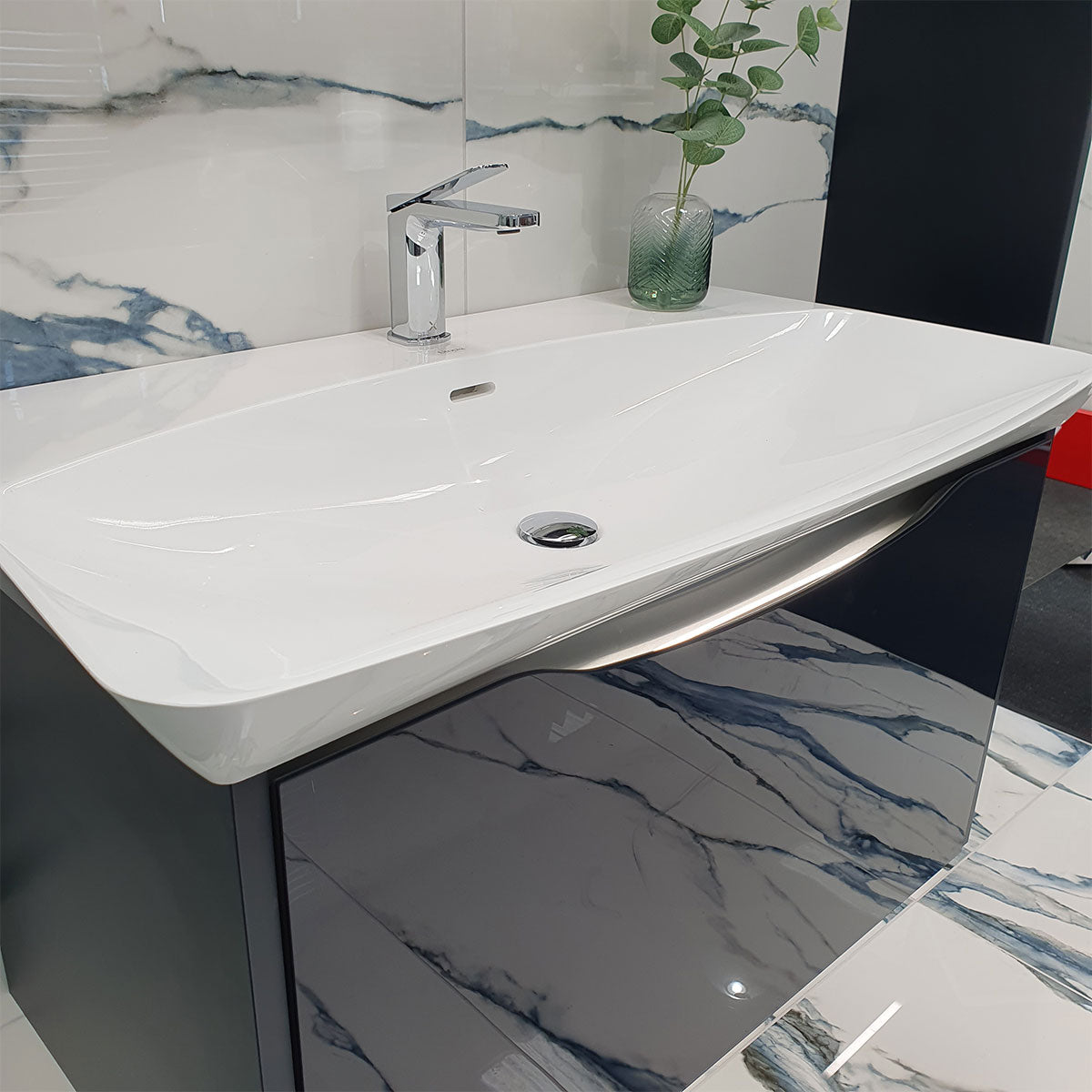 Utopia Lustre 1-Drawer Wall Hung Vanity Unit With led illumination