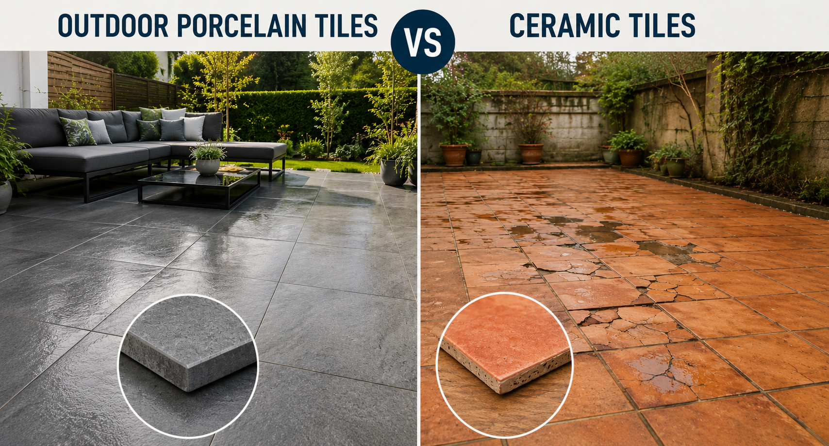 Outdoor Porcelain Tile vs Ceramic: Patio Guide