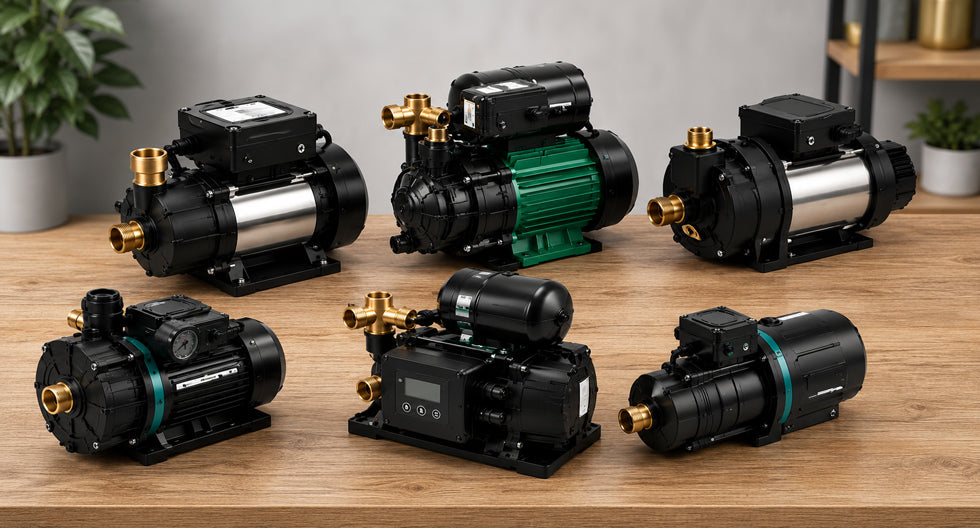 A selection of positive and negative head shower pumps.