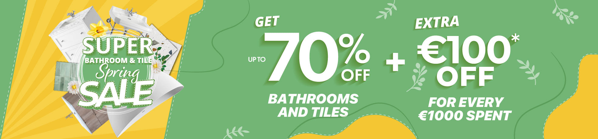 Get up to 70% off Tiles in Our Super Spring Sale banner