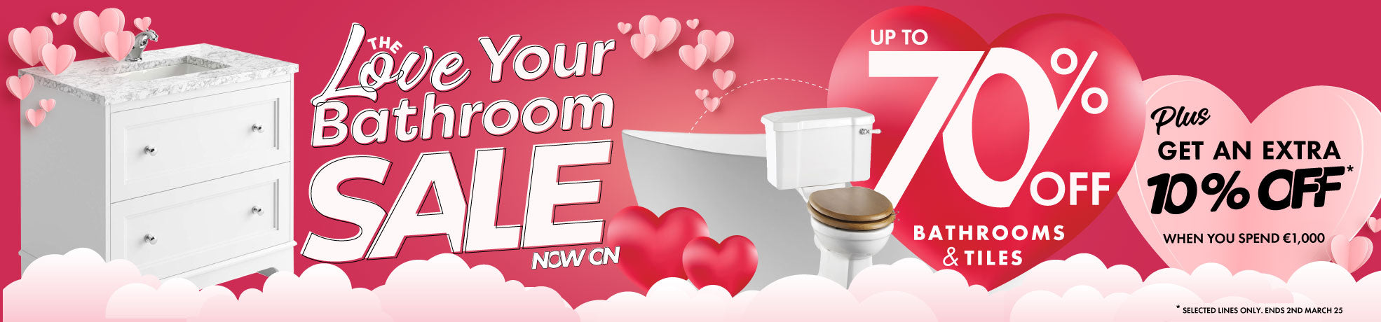 Up to 60% off Love Your Bathroom Sale banner