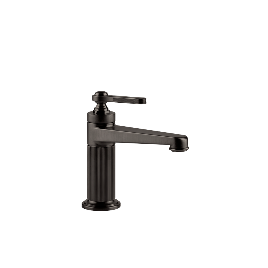 Gessi Venti20 Single Lever Basin Mixer in a black metal brushed finish, supplied by Deluxe Bathrooms.
