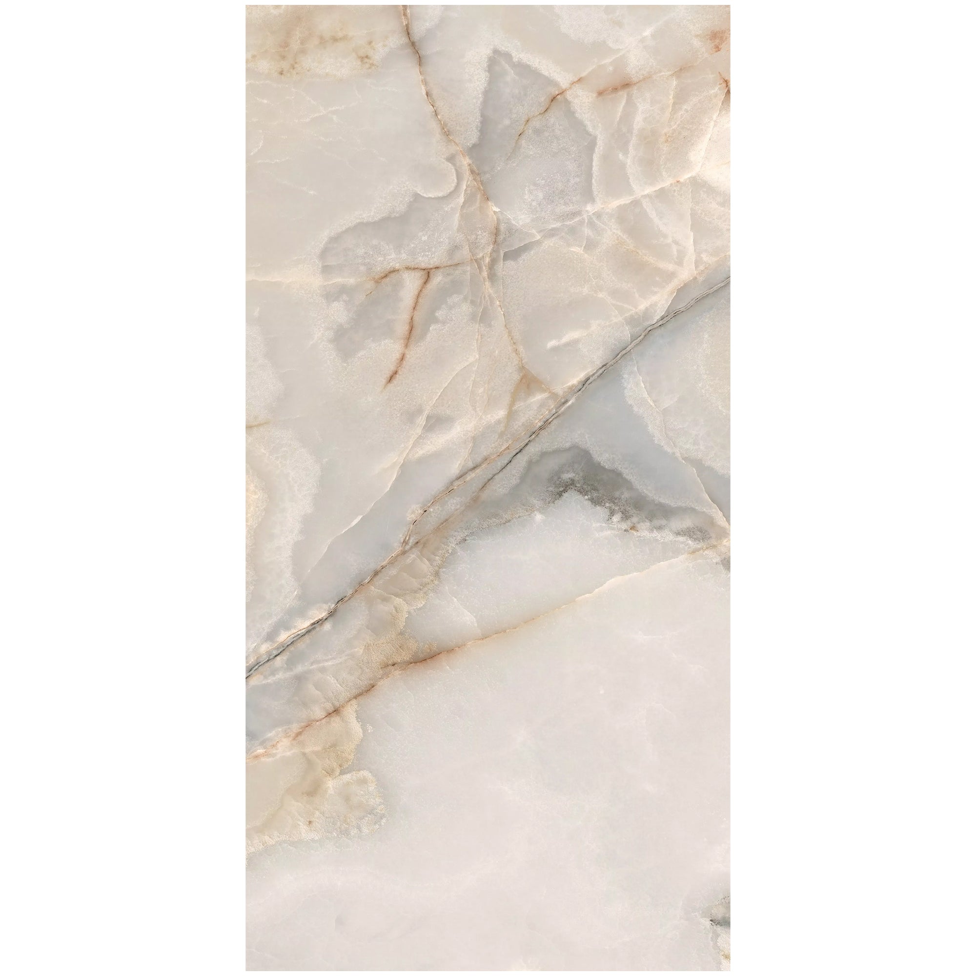 Sample of the Rêves Noisette Onyx Effect Porcelain Tile, supplied by Deluxe Bathrooms.