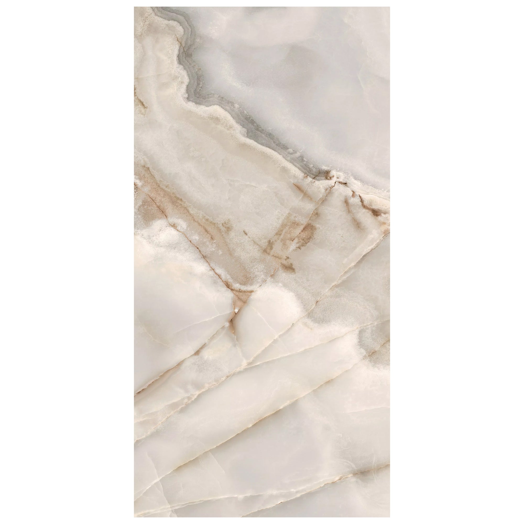Sample of the Rêves Noisette Onyx Effect Porcelain Tile, supplied by Deluxe Bathrooms.