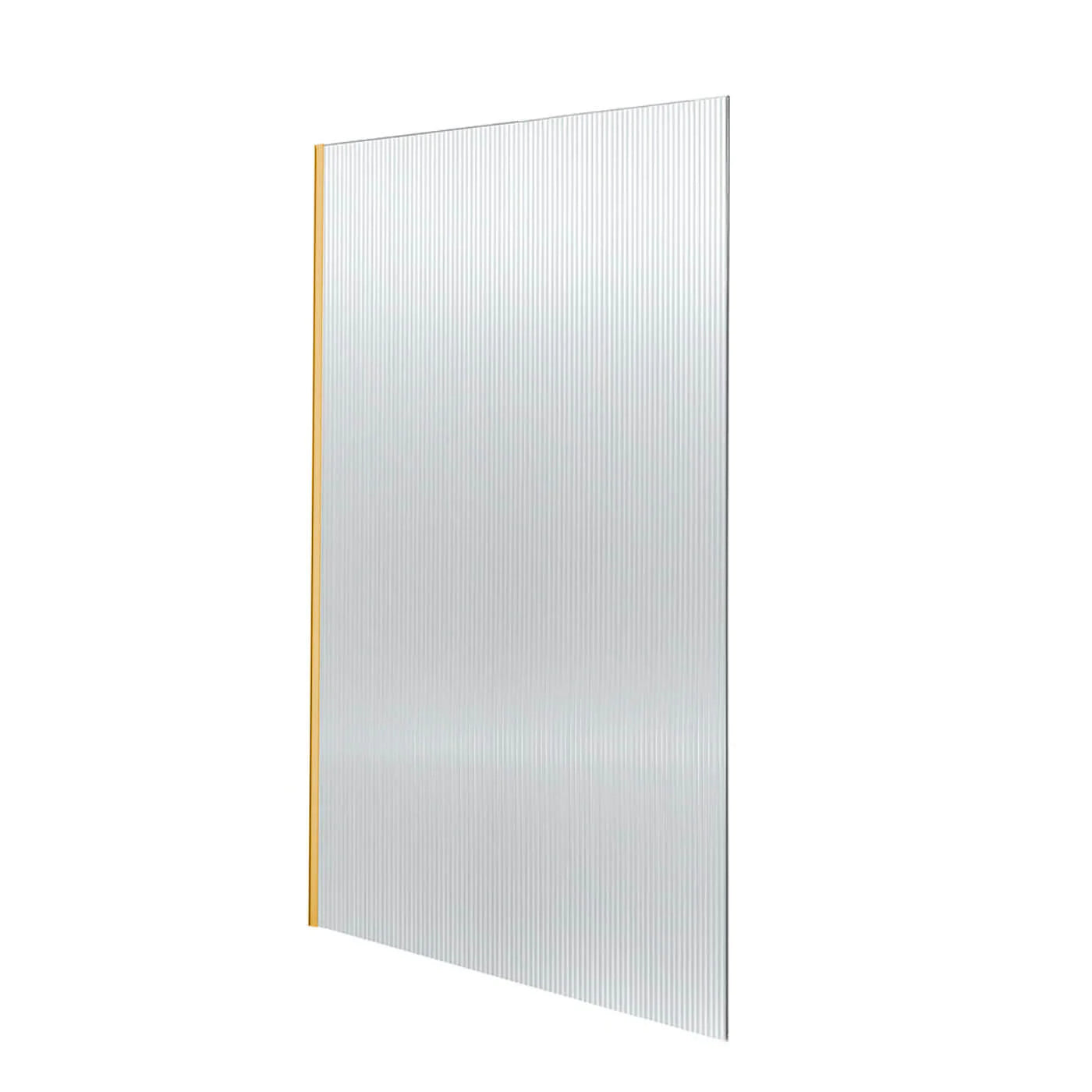 Granlusso 8mm Toughened Glass Shower Screen Panel Fluted Fixed Brushed Brass