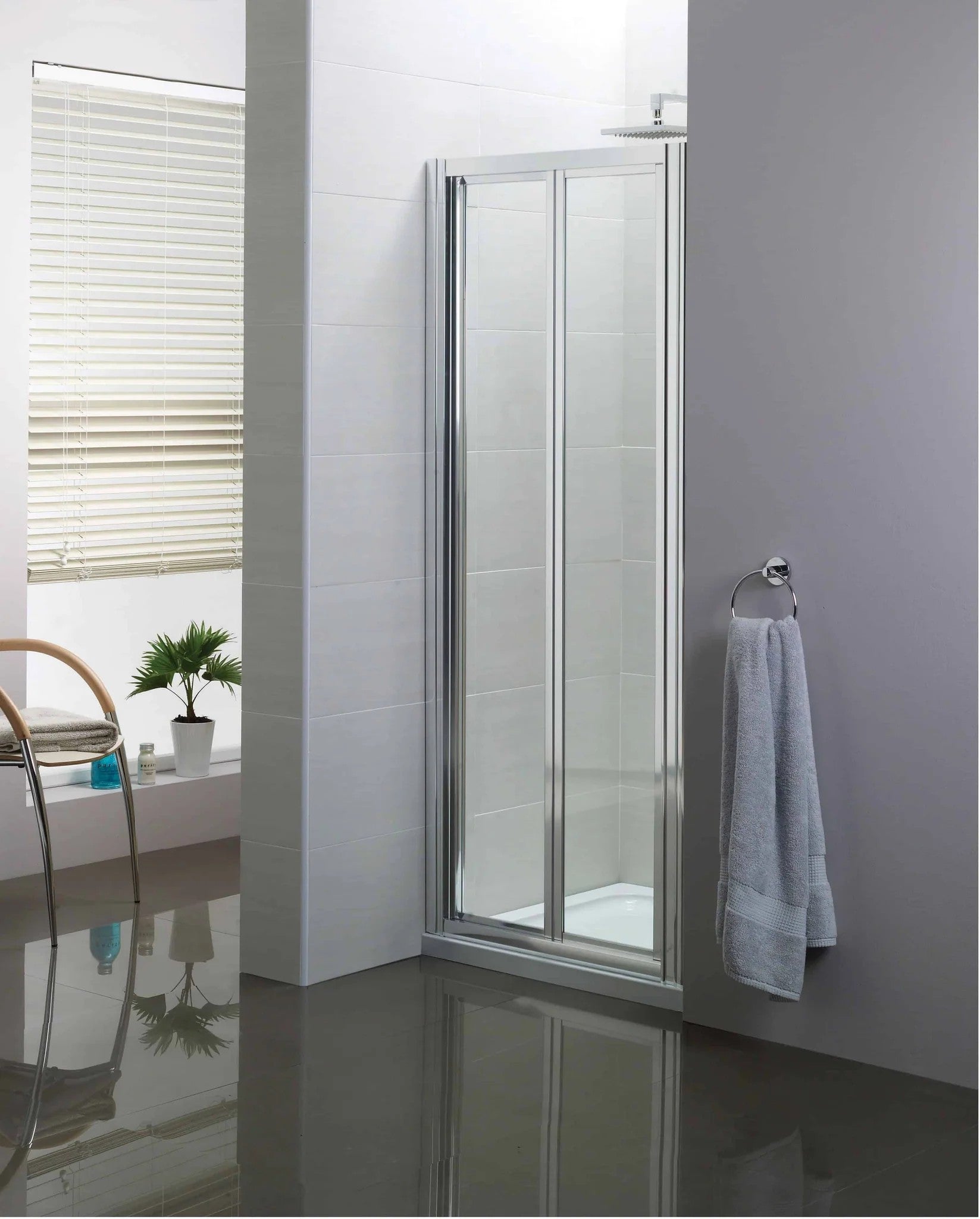 Aqua Framed Bifold Shower Door - 800mm Chrome