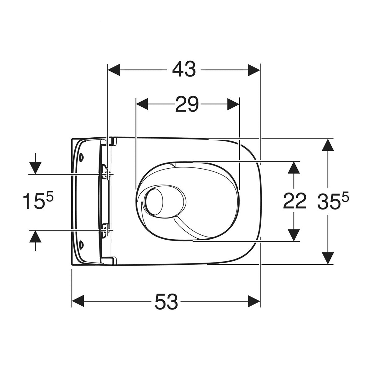 Geberit Smyle Rimless Wall Hung WC Pan With TurboFlush & Soft Close Toilet Seat