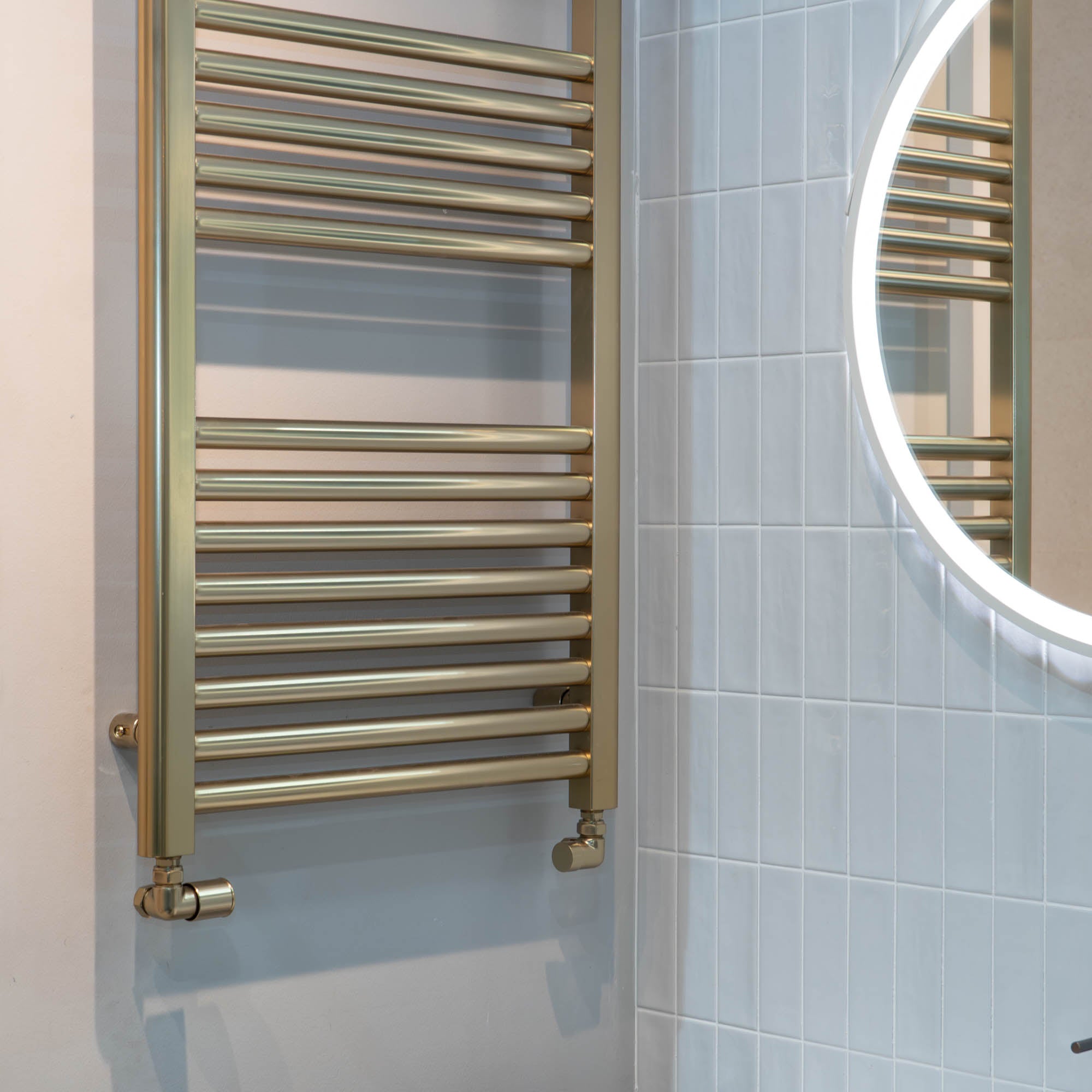 Deluxe Enzo Heated Towel Rail - Brushed Brass