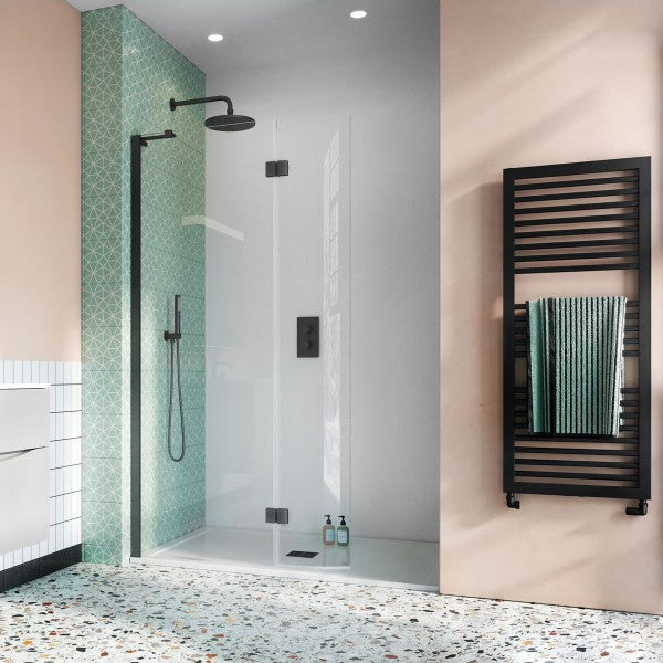 Crosswater Design 8 Matt Black 1400 Walk In Easy Access Shower Enclosure