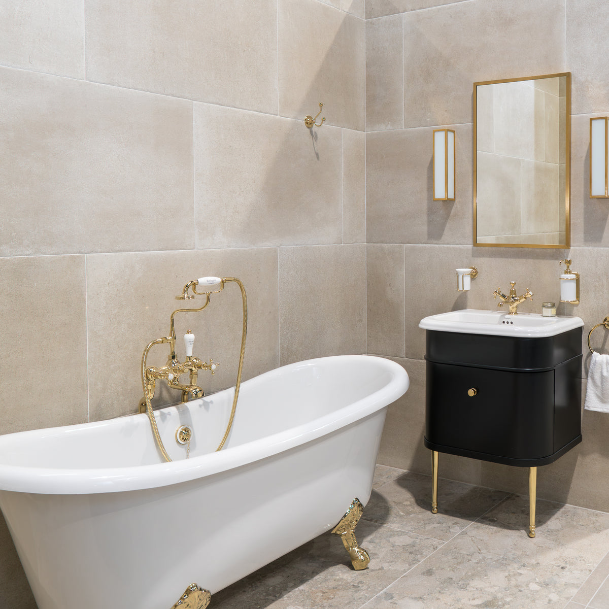 Devon Stone Greige Antique Effect Porcelain Tile 60x90cm Matt