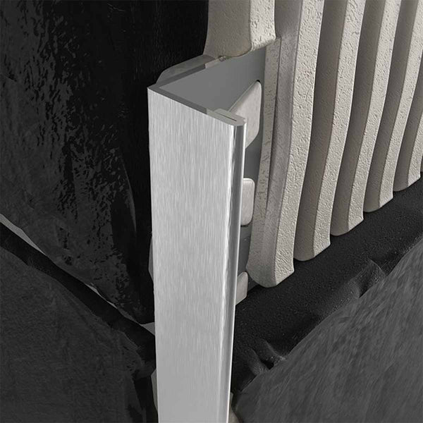 Flat Edge Tile Trim 12x2500mm Brushed Stainless Steel