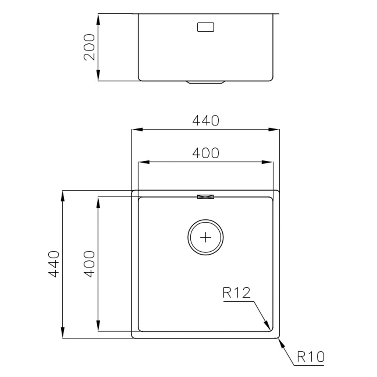 Foster S4001 Kitchen Sink Brushed Stainless Steel 440x440mm