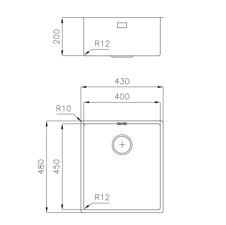 Foster Serie 45 Kitchen Sink 430mm Dimensions