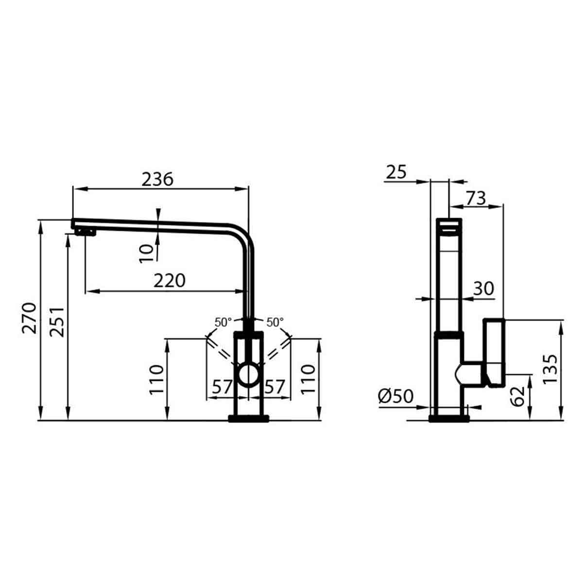 Foster nyc single lever kitchen tap dimensions