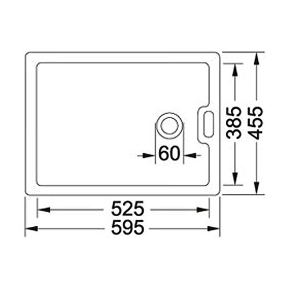 Franke Belfast BAK 710 kitchen sink ceramic gloss white 595x455mm dimensions