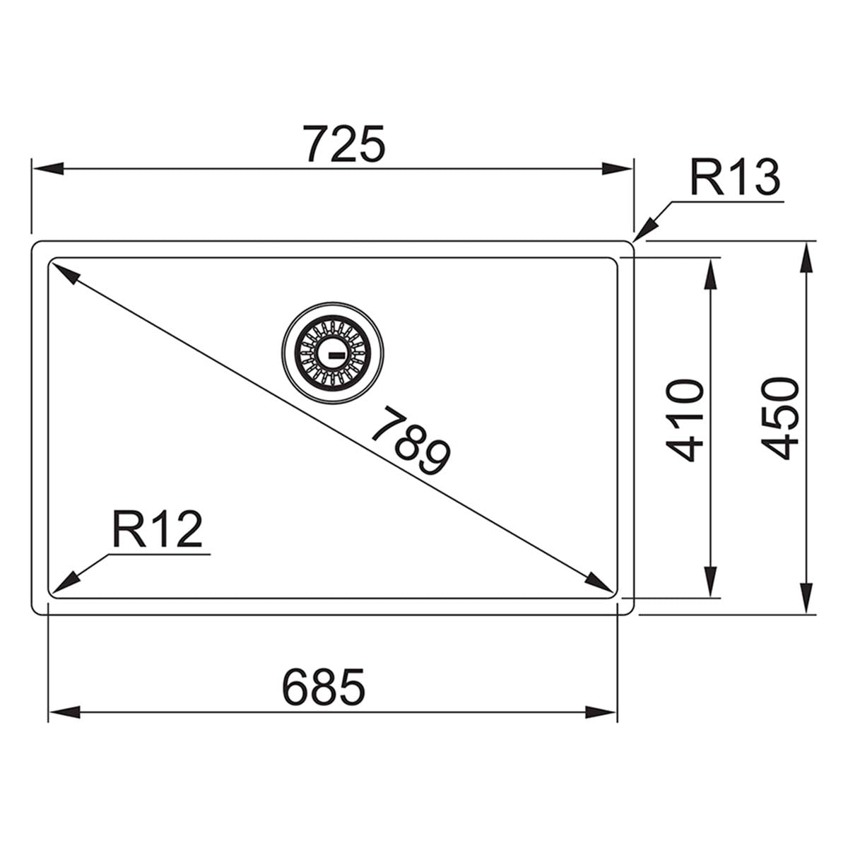 Franke Box Under and Topmount Kitchen Sink with Waste - Brushed Stainless Steel