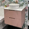 Granlusso Opus Pink Fluted Wall Mounted Vanity Unit With Marble Effect Worktop