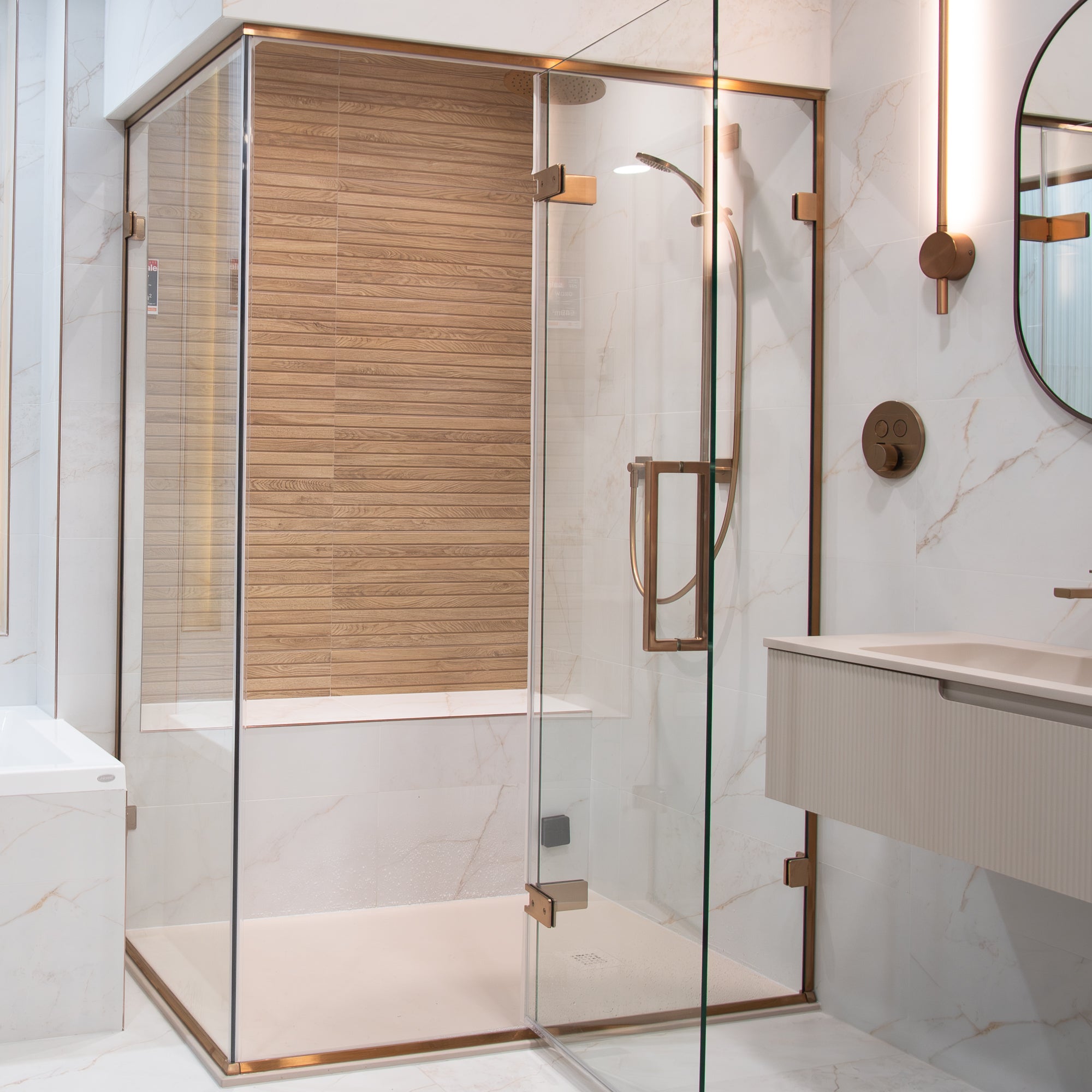 Grow Kalua Slat Wood Effect Decor Wall Tile 33x100cm Matt at Deluxe Bathrooms Dundalk Showroom