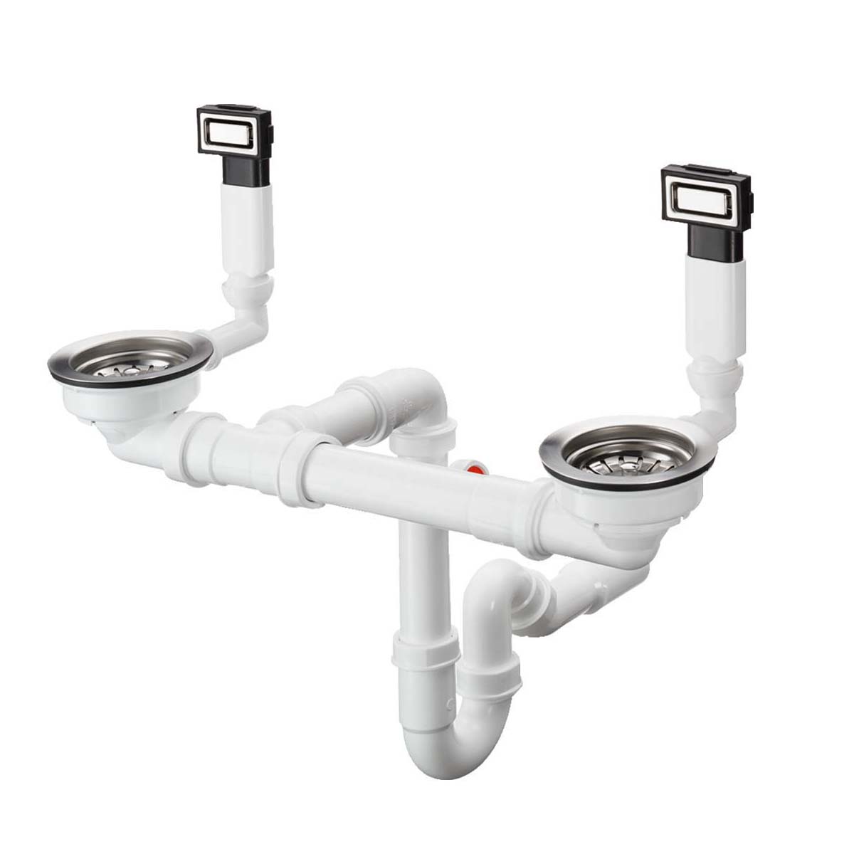Hansgrohe Manual waste and overflow set for double bowl