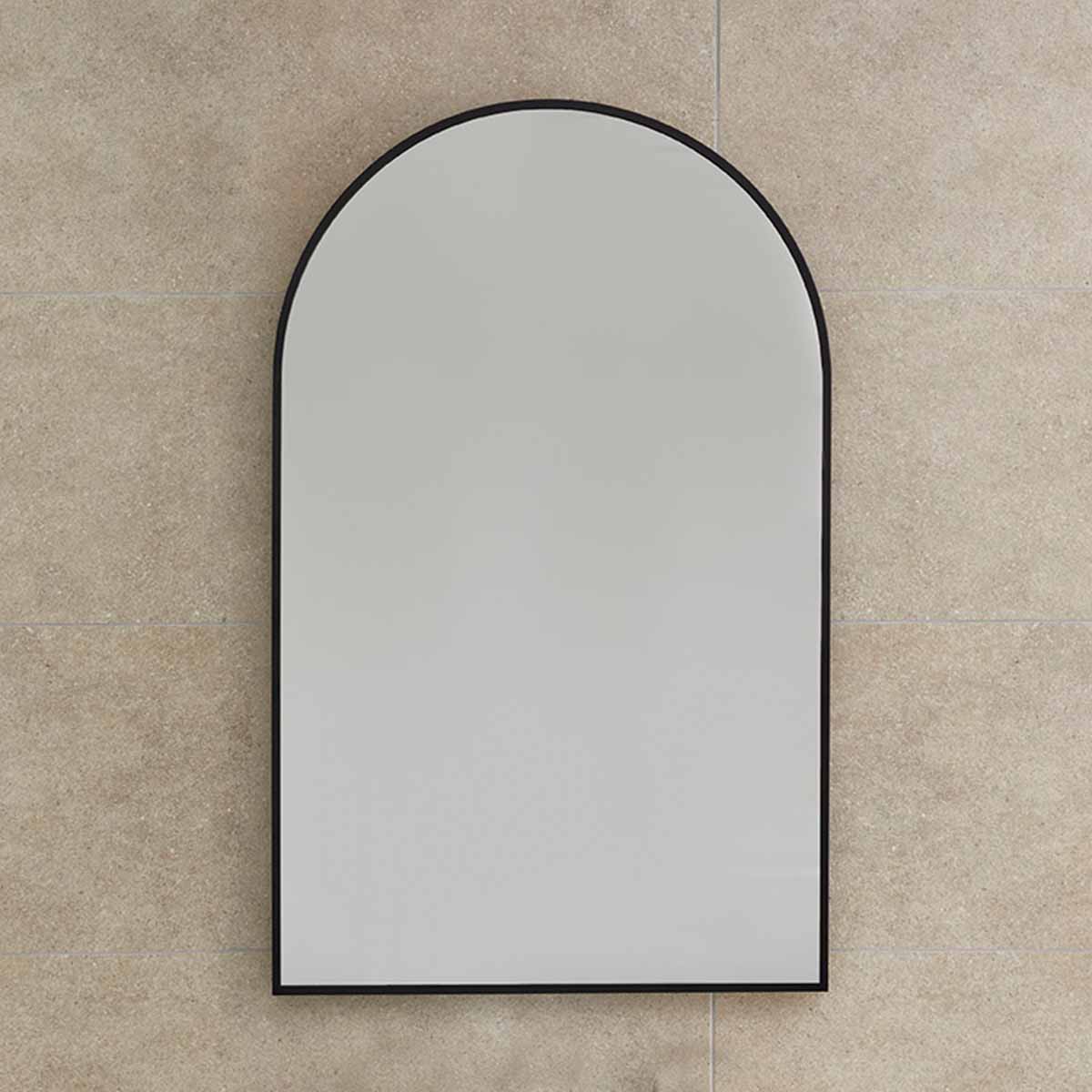 Harbour Arch Mirror Matt Black 50x80cm lifestyle deluxe bathrooms ireland