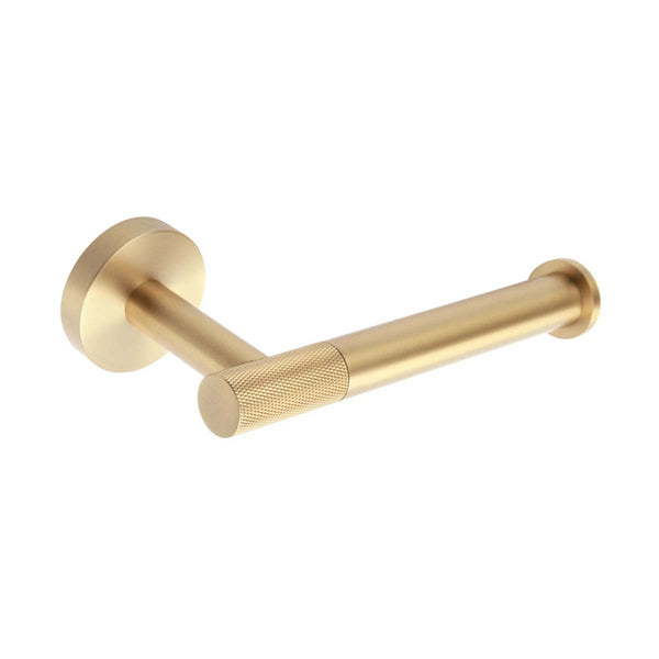 Harbour Knurled Open Toilet Roll Holder Brushed Brass