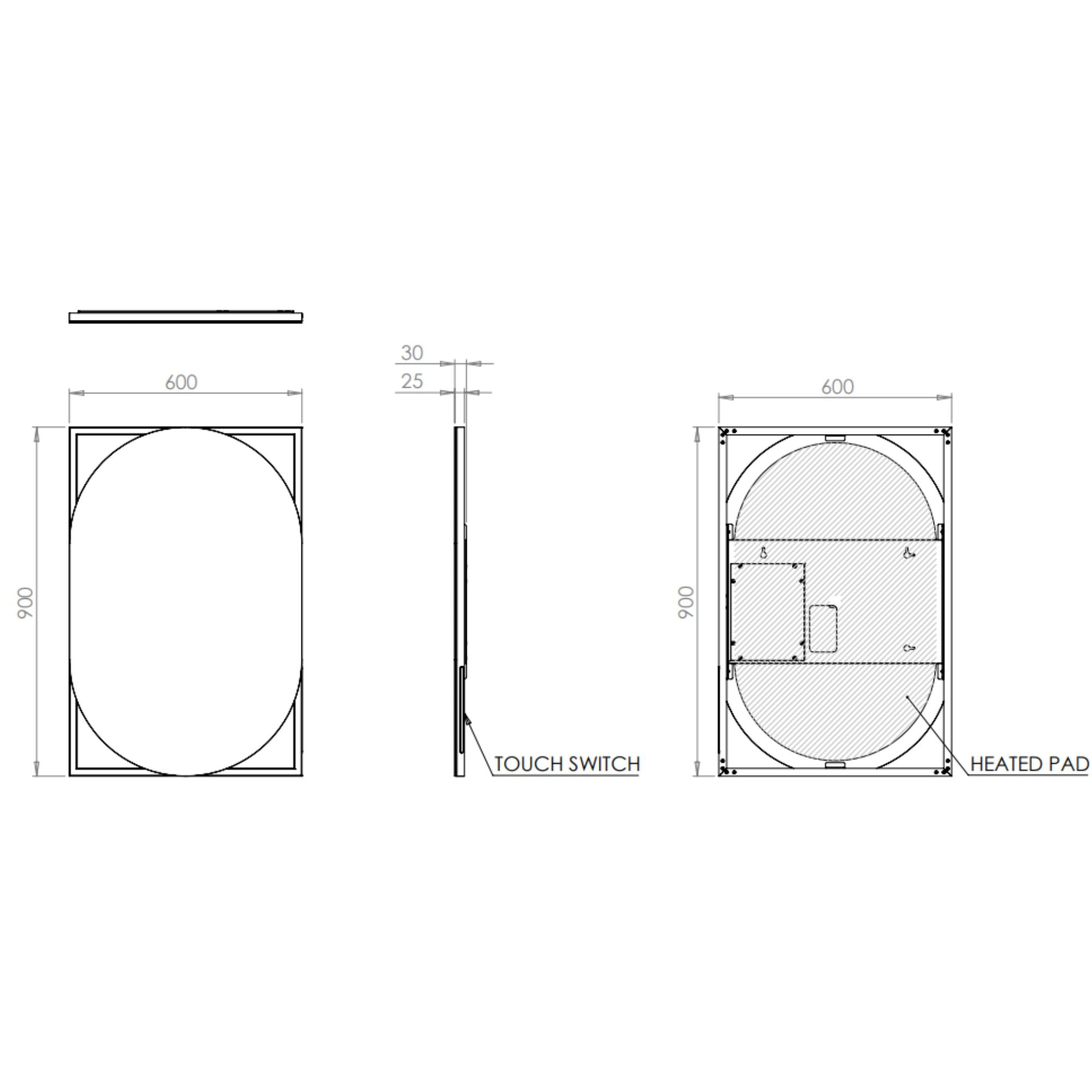 HiB Rubin LED Illuminated Bathroom Mirror