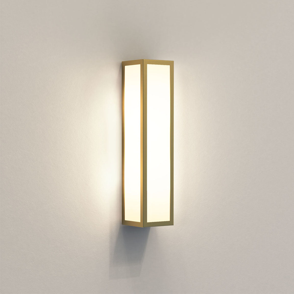 Matera Rectangular Bathroom Light Natural Brass