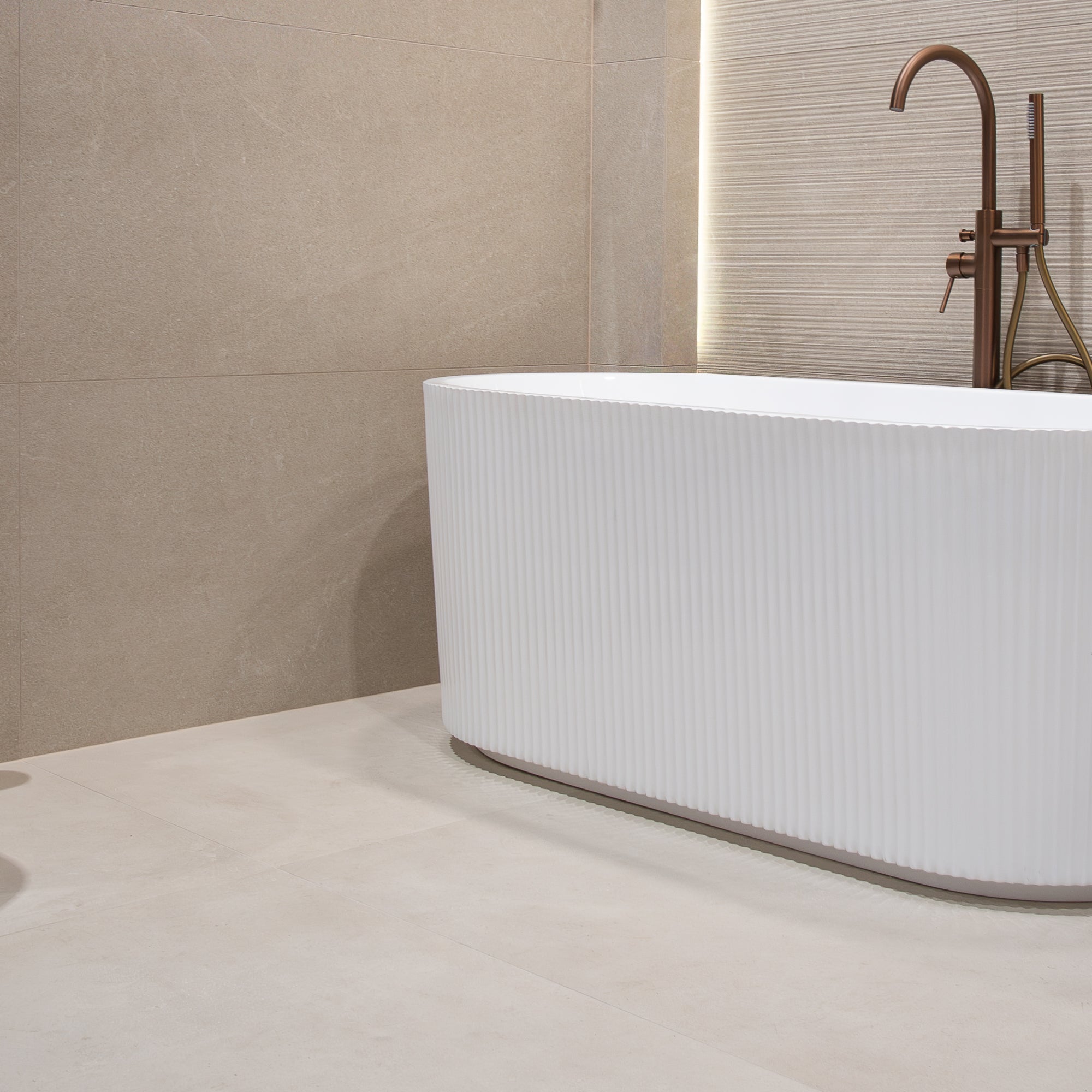 Natural Ivory Stone Effect Porcelain Tile 60x120cm Matt