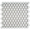 Penny White Round Wall Mosaic Tile 31x33cm Gloss
