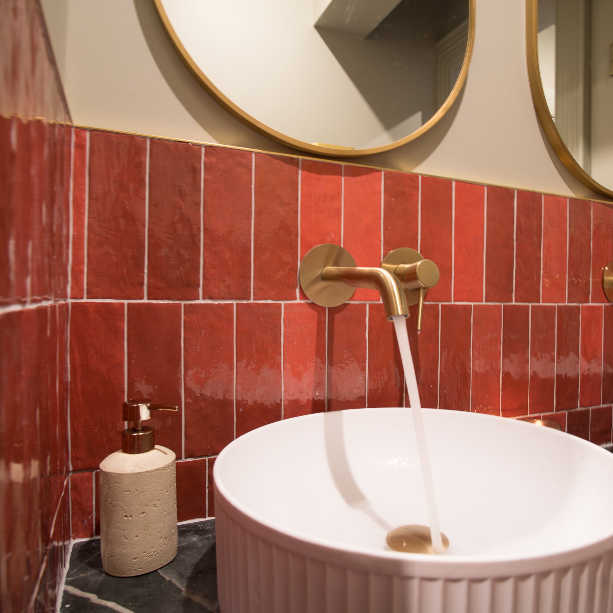 Riad Red Decor Wall Tile 6.5x20cm Gloss