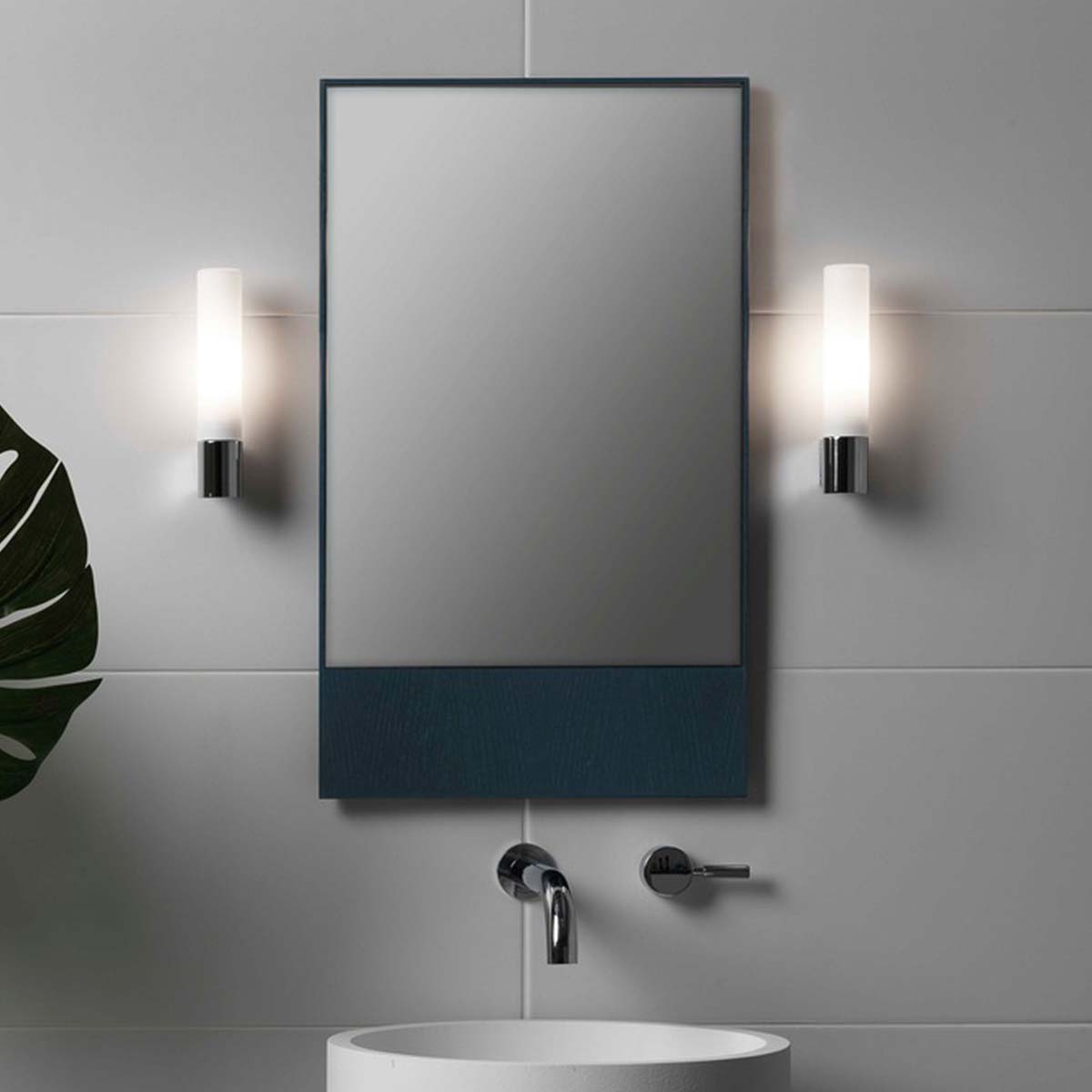 Siena Bathroom Light with Glass Tube Shade Polished Chrome
