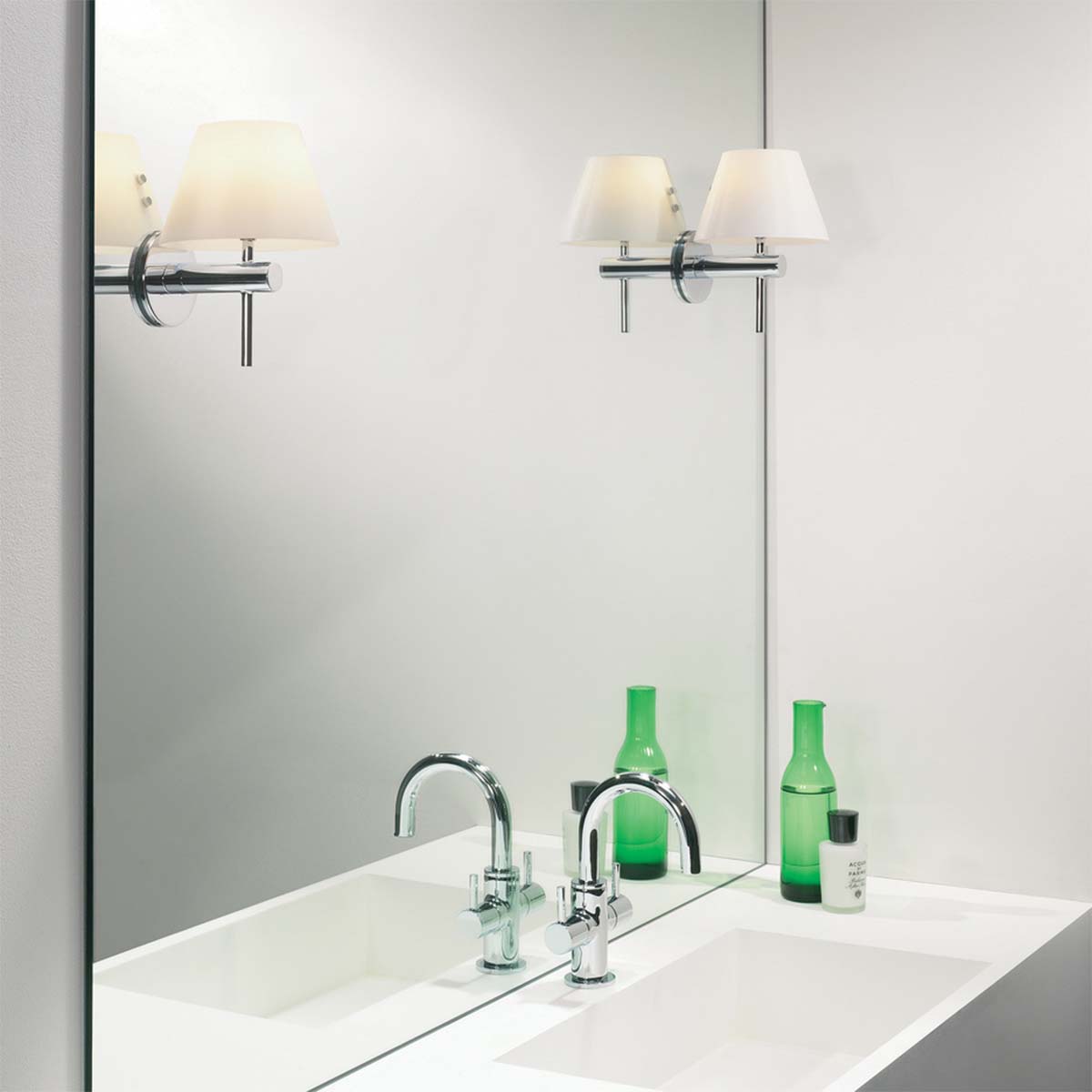 Venice Bathroom Light With White Shade Polished Chrome