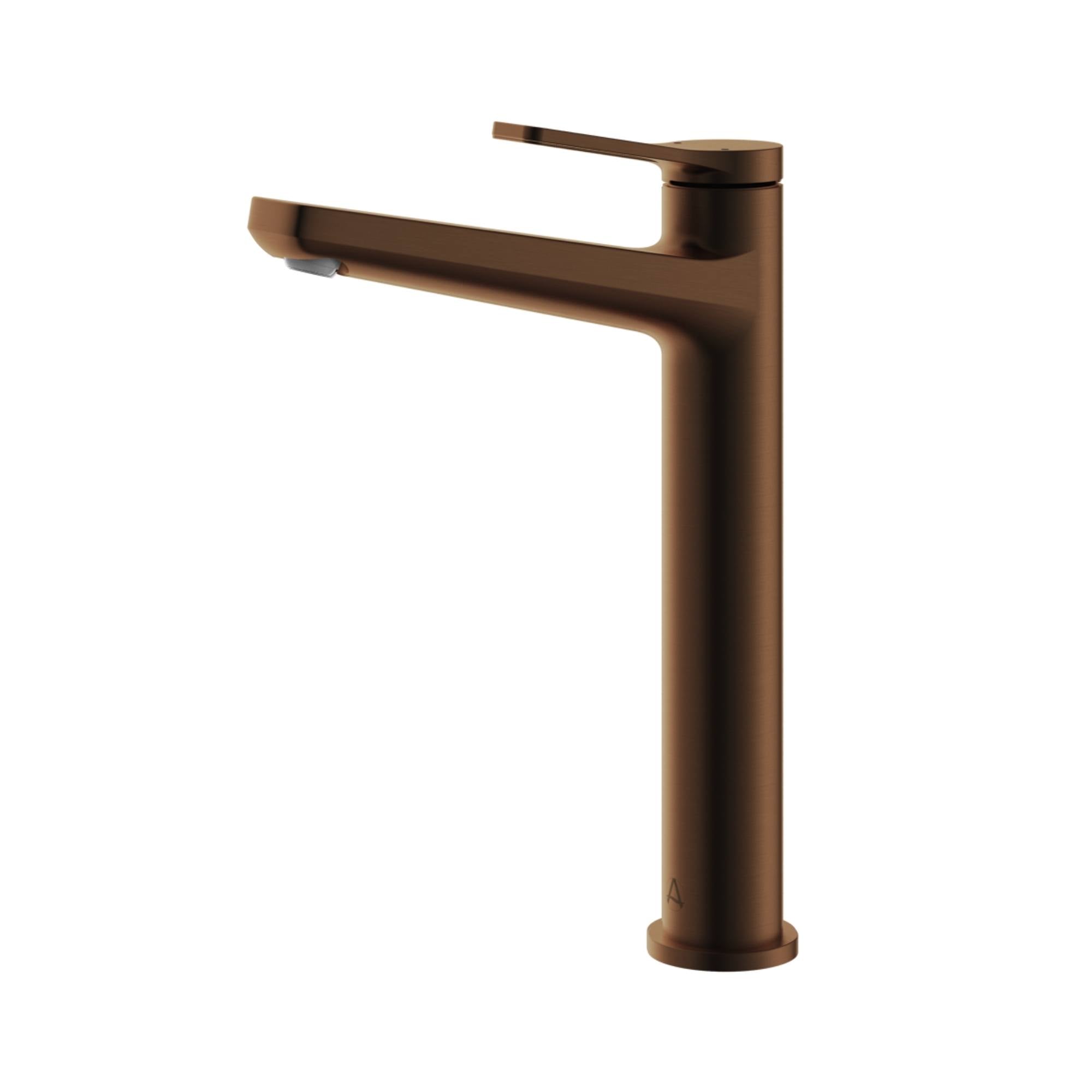 Agora Tall Basin Mixer Tap with Click-Clack Waste in bronze colour - Deluxe bathrooms - Ireland