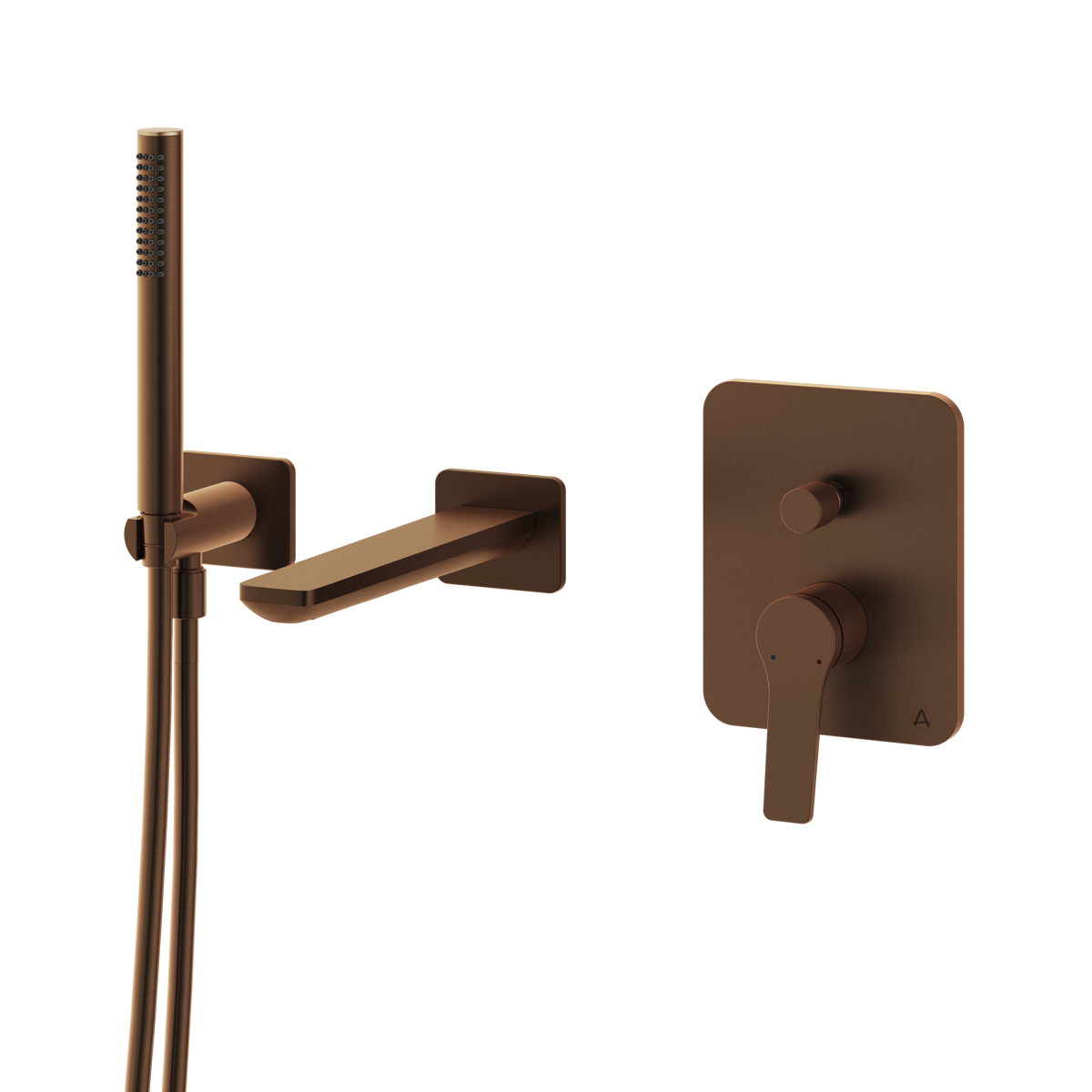 Agora Wall Mounted Bath Shower Mixer Brushed Bronze