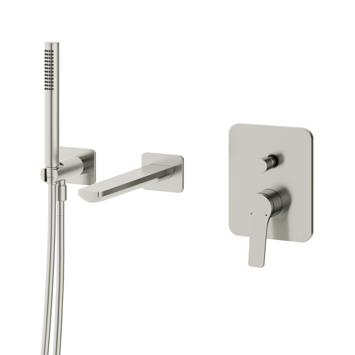 Agora Wall Mounted Bath Shower Mixer Brushed Nickel