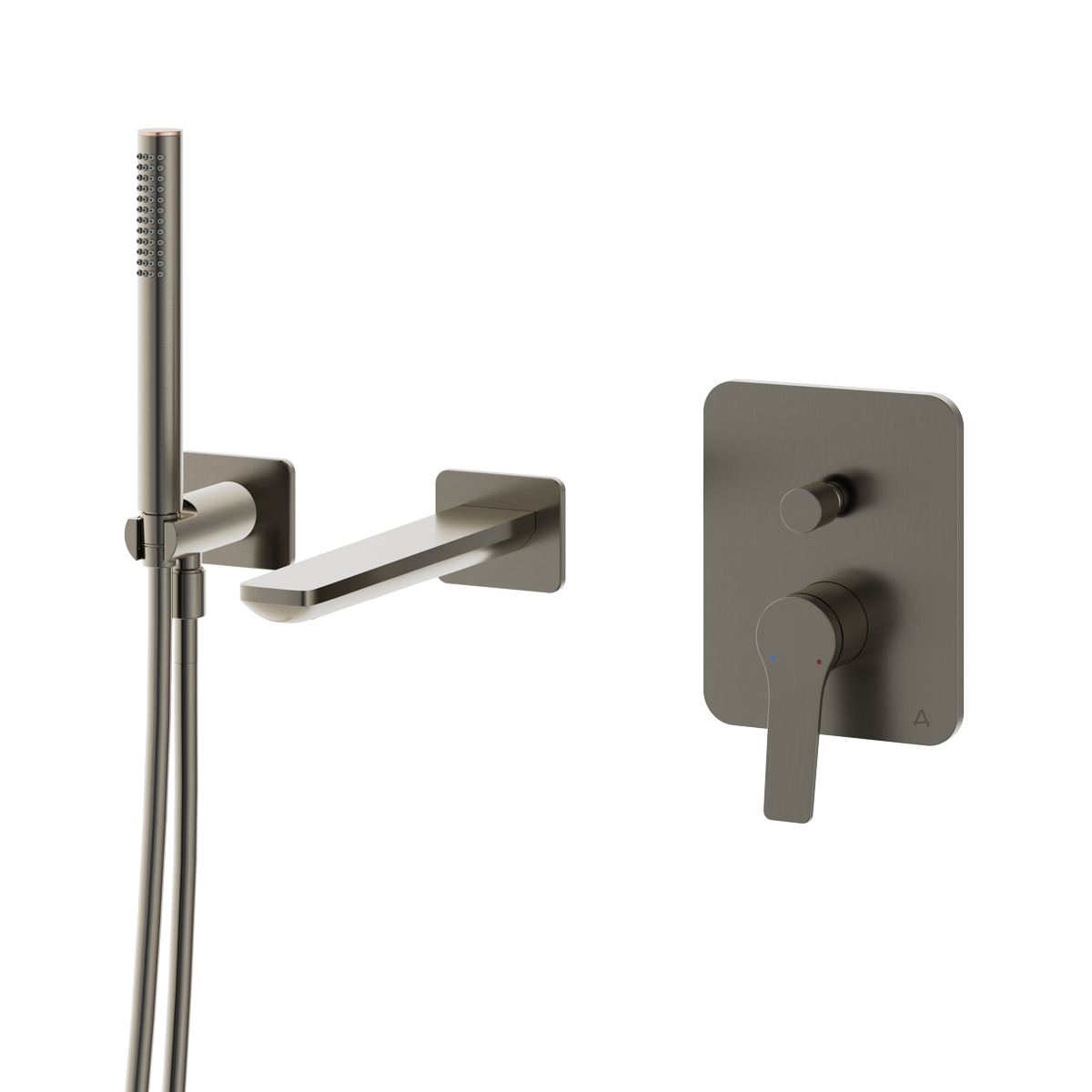 Agora Wall Mounted Bath Shower Mixer Gunmetal Grey