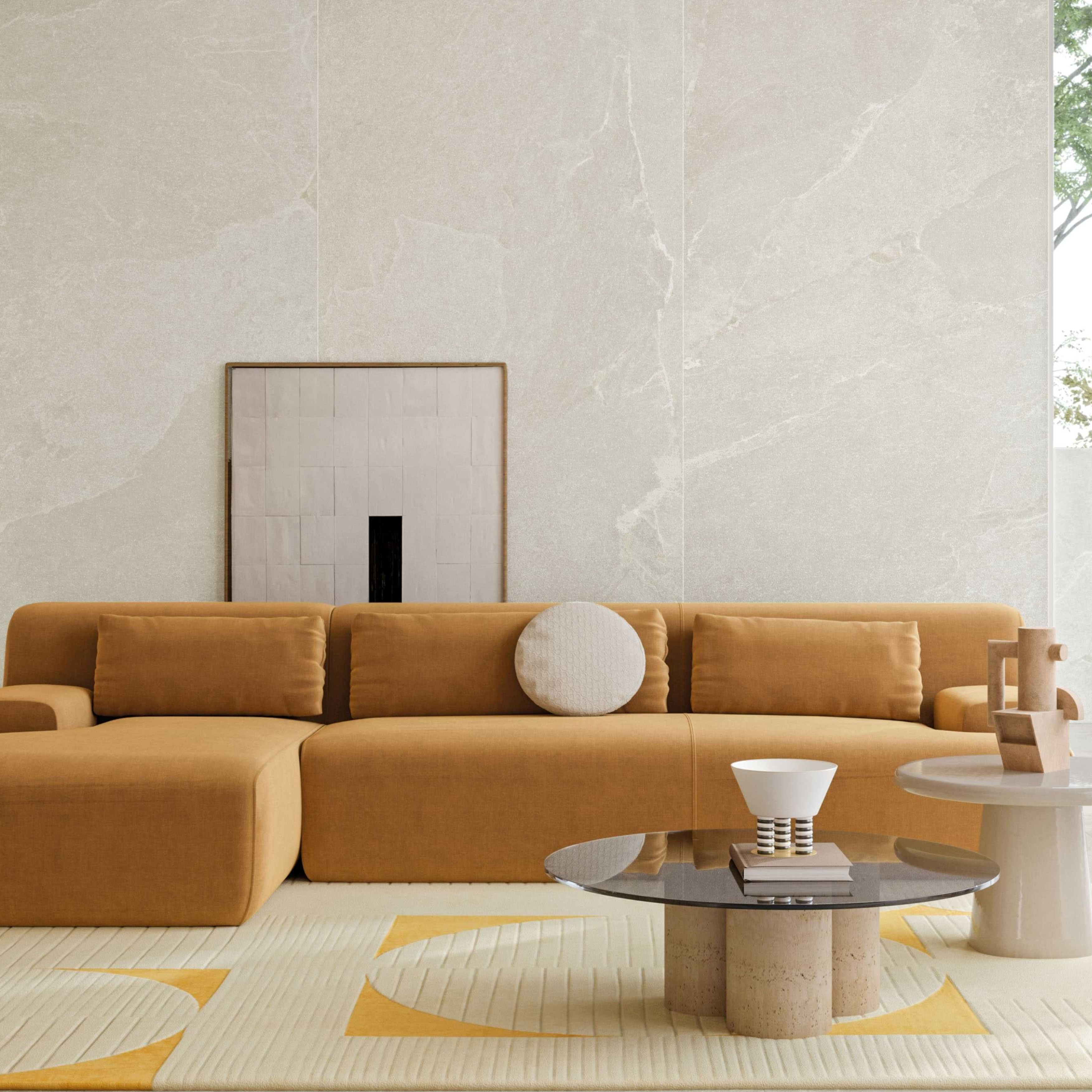 Ardesia Bianco Stone Effect Porcelain Tile 80x80cm Matt