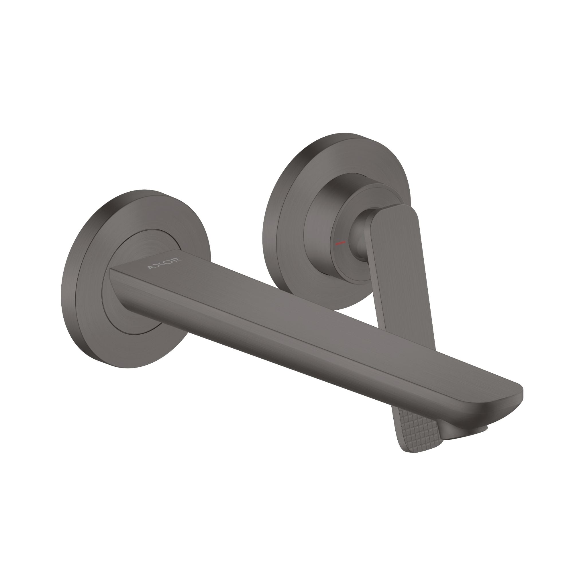 Axor Citterio C Black Chrome Wall Mounted 2 Hole Basin Mixer Tap Cubic Cut Brushed Black Chrome