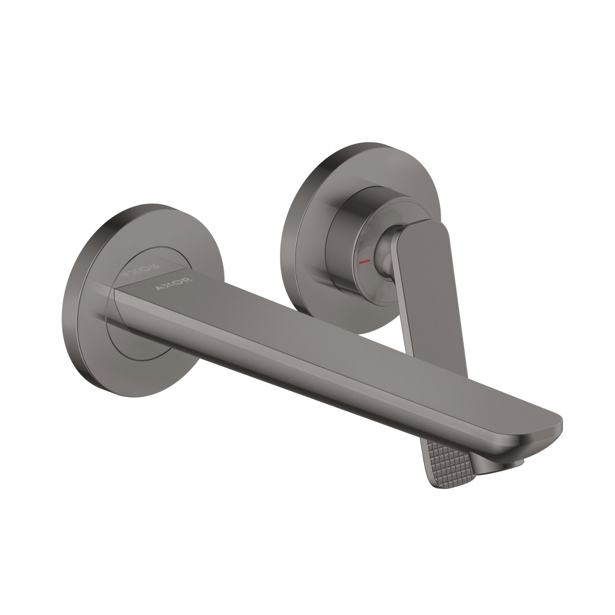 Axor Citterio C Polished Black Chrome Wall Mounted 2 Hole Basin Mixer Tap Cubic Cut Polished Black Chrome