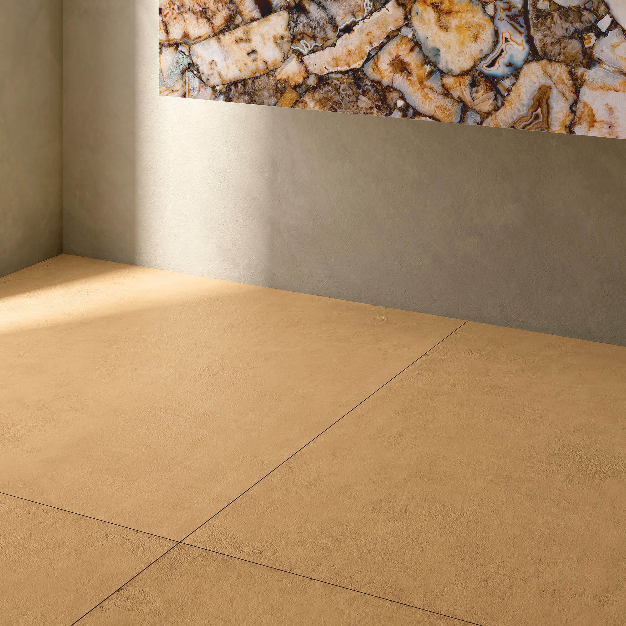 balance ochre concrete effect porcelain tile 60x120cm matt