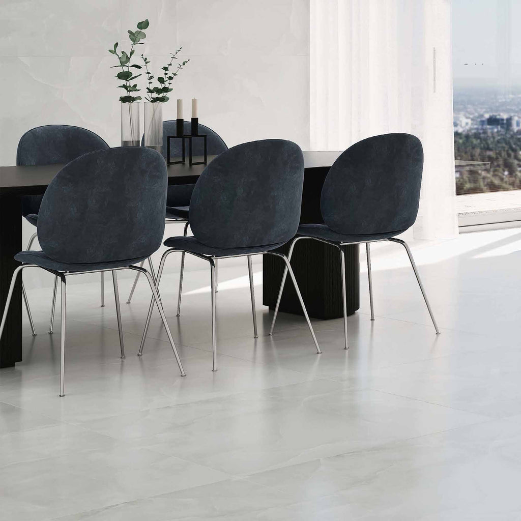Basque Tiles Basque White Onyx Effect Porcelain Tile 59x120cm Satin Matt